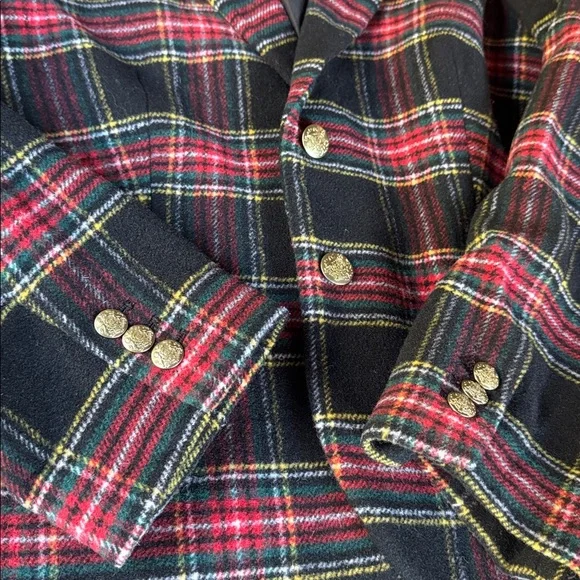 J. Crew tartan plaid 2 button school boy blazer wool NWOT size 14 - Picture 9 of 14